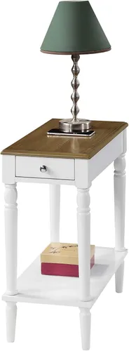 Vista 7 de Convenience Concepts French Country - Mesa auxiliar para silla sin herramientas, con estante, color madera flotante/color blanco