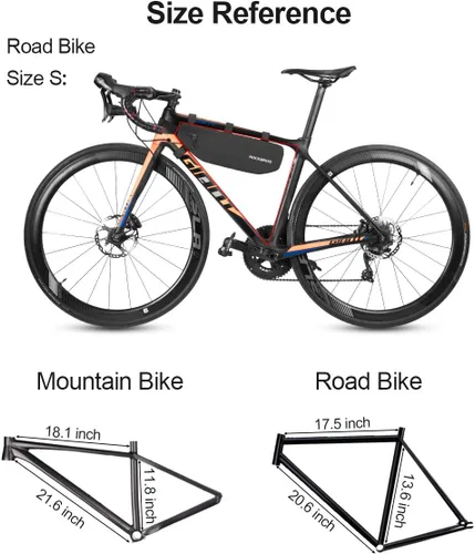 Vista 5 de ROCKBROS Bolsa de Marco de Bicicleta Impermeable Bolsa Triangular de Bicicleta Bolsa Bajo el Tubo Superior Bolsa de Esquina Bolsa de Almacenamiento