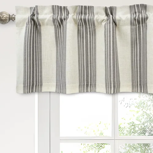 Vista 12 de DriftAway Chris Linen - Cenefa forrada de lino de 2 capas con aislamiento térmico para oscurecer la habitación, cenefa de ventana opaca con bolsillo