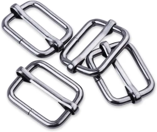 Vista 40 de CooBigo Paquete de 25 hebillas deslizantes ajustables de metal de 1 pulgada, ajustador rectangular Tri-Glide, deslizador de correa de tirantes