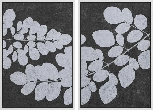Vista 47 de SIGNWIN Lienzo enmarcado para pared, juego de arte con anillos de árbol de bosque grunge en blanco y negro, ilustraciones de naturaleza silvestre