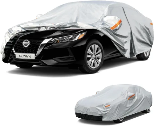 Vista 56 de GUNHYI - Funda de automóvil de 6 capas para Tesla Model 3 (2017-2025), impermeable para todo tipo de clima, protección UV contra la nieve, el sol