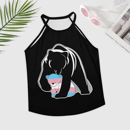 Vista 3 de Camiseta sin mangas con texto en inglés "Mama Bear" para mujer, camisetas sin mangas tipo túnica sin mangas a la moda
