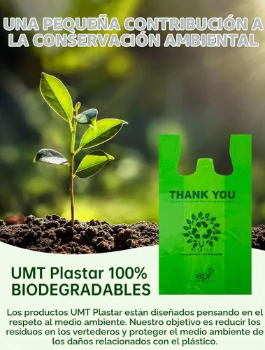 Vista 2 de [500 por caja] Bolsas reciclables compostables reutilizables biodegradables para camisetas Bolsas de compras de comestibles Bolsas de plástico