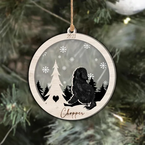 Vista 228 de Nazenti Adorno de Navidad conmemorativo personalizado, regalo personalizado de recuerdo de perro, condolencias por pérdida de mascotas, sabueso