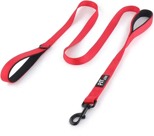 Vista 14 de Plutus Pet Correa de perro de doble asa, 4 pies de largo, para perros medianos y grandes Beige
