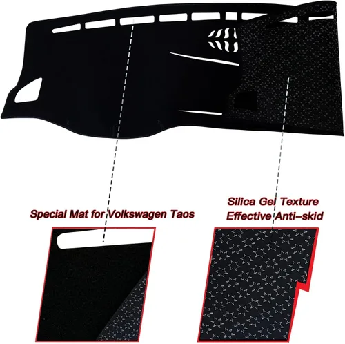 Vista 2 de Cubierta de tapete para salpicadero, consola central interior personalizada compatible con Volkswagen Taos SUV S SE SEL 2022 2023, accesorios