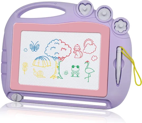Vista 11 de Pizarra pequeña y magnética para dibujar. Almohadilla colorida y fácilmente borrable para dibujar y hacer bocetos. Juguete educativo para niños