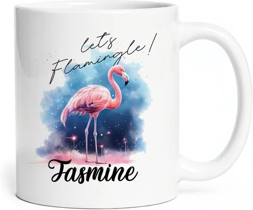 Vista 25 de Taza de flamenco personalizada 2023, Flock Of Flamingo Mug para cumpleaños de los amantes del flamenco, taza de café personalizada de flamenco