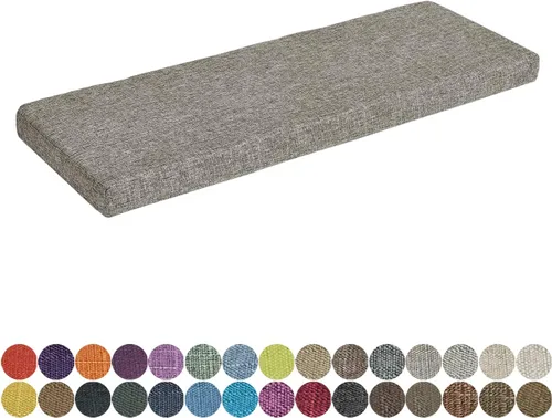 Vista 39 de Cojín de banco de tamaño personalizado, 30 colores, cojín de asiento de ventana panorámica, espuma gruesa de tapicería de 1.18 pulgadas, 1.97