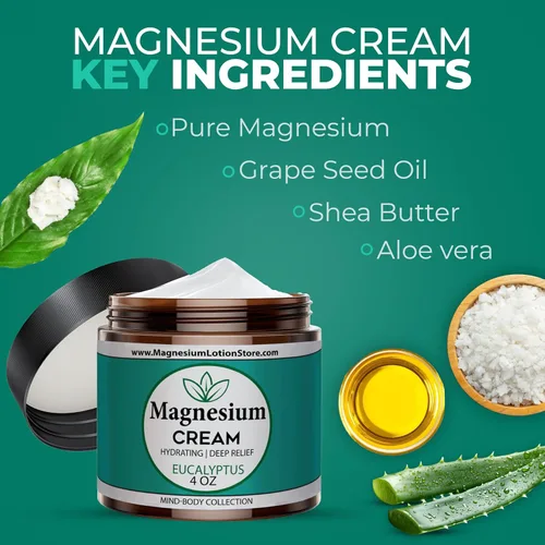 Vista 2 de Crema de magnesio con aroma a eucalipto: refrescante e hidratante