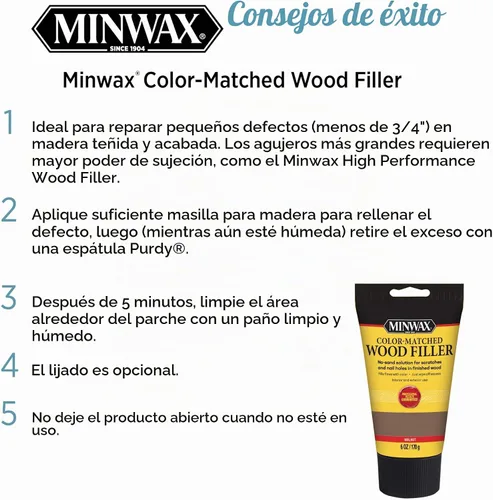 Vista 7 de Minwax Relleno de madera a juego, roble dorado, 6 onzas