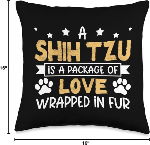 Vista 4 de Shih Tzu Shirts & Dog Lover Gifts A Package of Love Wrapped in Fur-Shih Tzu - Almohada de 16 x 16 pulgadas, multicolor