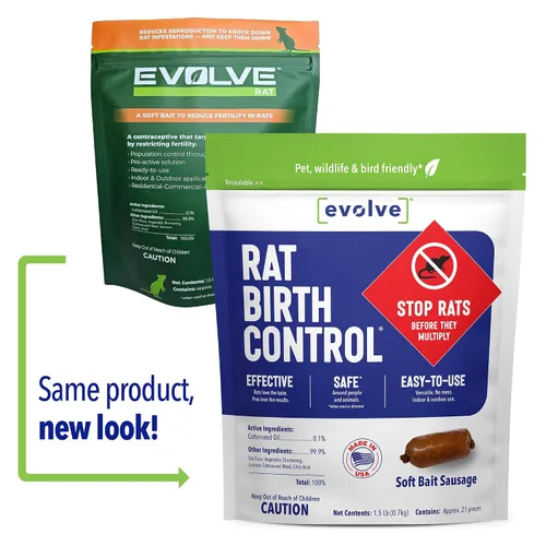 Vista 2 de Evolve Rat Anticonceptivo Salchichas de cebo suave – 1.5 libras Scientifically Proven Rat Population Control Not a Poison, Long-Term Population