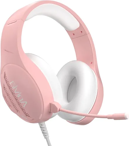 Vista 8 de Anivia - Auriculares de computadora con sonido envolvente estéreo con cable con micrófono para PC, MAC, PS4, PS5, Xbox One, color rosa