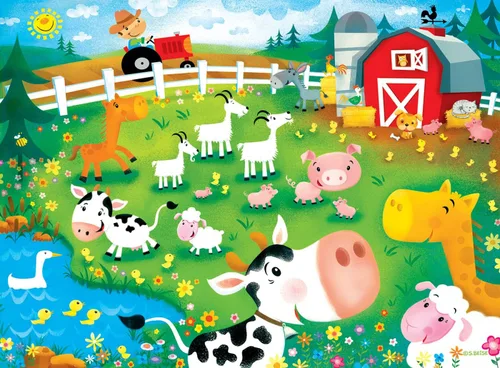 Vista 2 de MasterPieces Lil Puzzler - Rompecabezas de 24 piezas para niños, Old MacDonald's Farm, 19 x 14 pulgadas, divertido y educativo, a partir de 3 años