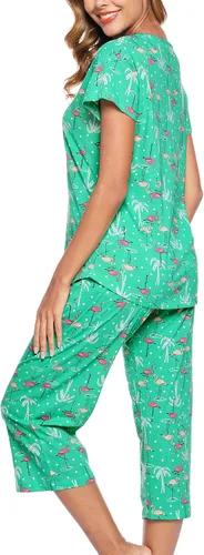 Vista 5 de ENJOYNIGHT - Juego de pijama con pantalones capri para mujer