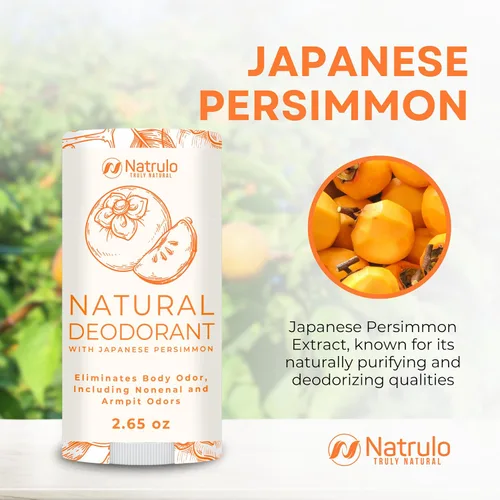 Vista 4 de Desodorante caqui – Desodorante de cuerpo entero totalmente natural para mujeres y hombres – Extracto de caqui japonés que ayuda a eliminar el olor