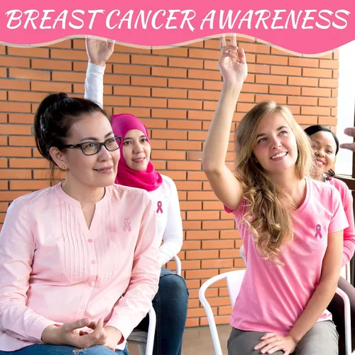 Vista 7 de Broche de solapa para concientización sobre el cáncer de mama, cinta rosa con purpurina, para mujeres y niñas, para recaudación de fondos públicos