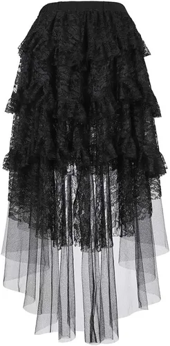 Vista 3 de Zhitunemi Disfraz steampunk de talla grande para mujer, vestido pirata, falda renacentista
