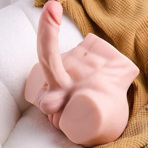 Vista 10 de Muñeca sexual transexual con consolador flexible de 8 pulgadas, muñecas sexuales trans unisex con orificio vaginal y anal apretado, juguetes