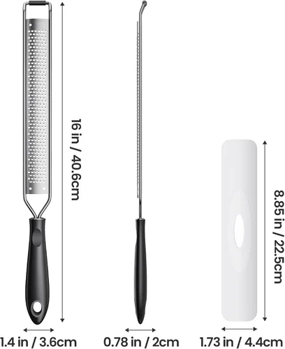 Vista 4 de Zester Rallador de queso con mango para cocina de limón Zester, color negro