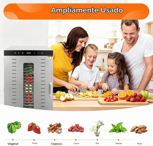 Vista 2 de Deshidratador de alimentos de secado de 20 bandejas, deshidratadores de 1700 W para alimentos, deshidratador de alimentos comerciales, tiempo