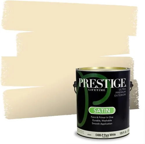 Vista 236 de PRESTIGE Pinturas de pintura exterior e imprimación en uno, 1 galón, plano, combinación comparable de Benjamin Moore* Manzanilla*