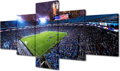 Vista 62 de TUMOVO Allegiant Stadium Arte de Lienzo para Pared de Sala de Estar Equipo de Fútbol Americano Pintura Moderna Nevada Las Vegas Cuadro Deportivo