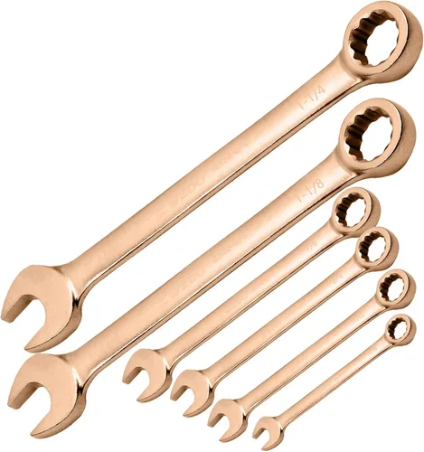 Vista 21 de WEDO Llave combinada sin chispas, llave combinada de seguridad sin chispas, bronce de aluminio, forja, DIN 3113, certificado BAM y FM, tamaño 1