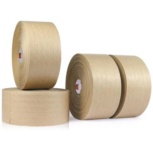 Vista 8 de TAPEBEAR Cinta activada por agua de 2.75 pulgadas x 377 pies, cinta engomada reforzada con fibra, cinta de papel kraft ecológica, cinta de embalaje