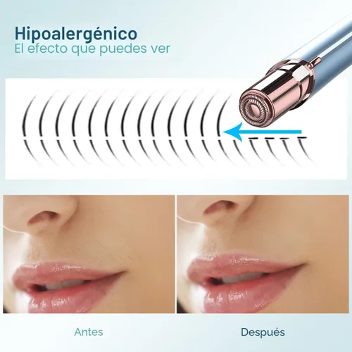 Vista 5 de innobeaut Depilación facial para mujeres, removedor de vello facial eléctrico sin dolor para cara, labios, barbilla con USB recargable, azul