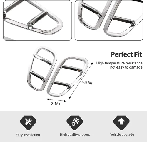 Vista 3 de Jimen Compatible con Jeep Renegade 2015-2023, cubierta de luz de marcador lateral de guardabarros automático (cromado)