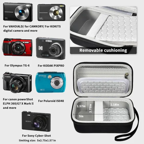Vista 2 de Comecase Funda de Transporte para Cámara Digital Compatible con CAMKORY/para VAHOIALD/para Canon PowerShot G7X/para Kodak Pixpro/para Sony DSCW800