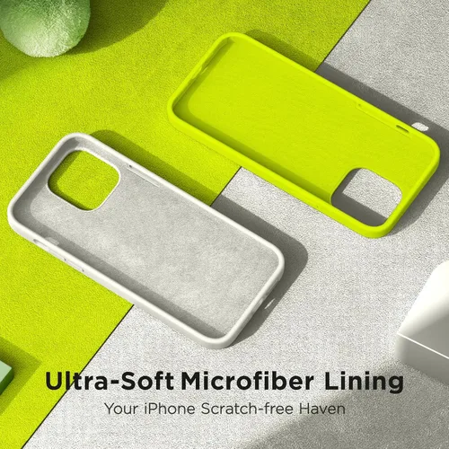 Vista 5 de Cordking Funda diseñada para iPhone 15, funda protectora de silicona ultra delgada, a prueba de golpes con [forro de microfibra suave antiarañazos]
