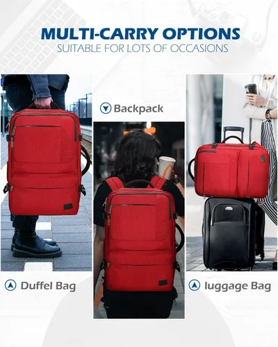 Vista 5 de Hynes Eagle Mochila de transporte 44L aprobada por aerolíneas, mochila de viaje para hombres y mujeres, mochila grande para laptop de 17 pulgadas