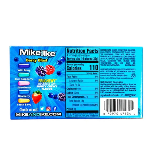 Vista 2 de Mike & Ike - Paquete de 12 - Berry Blast - Cajas de cine de 4.25 onzas
