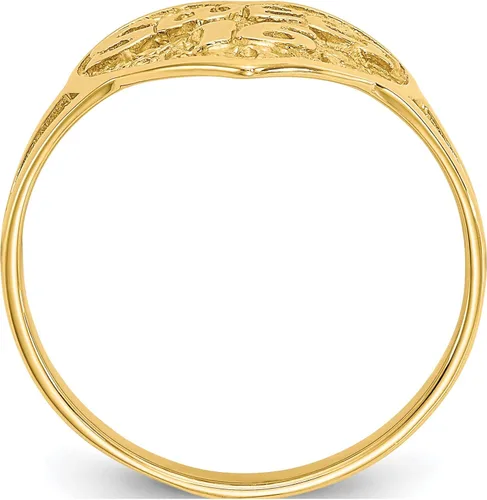 Vista 2 de Anillo de oro amarillo de 14 quilates con diseño de corazón dulce de 16 quilates