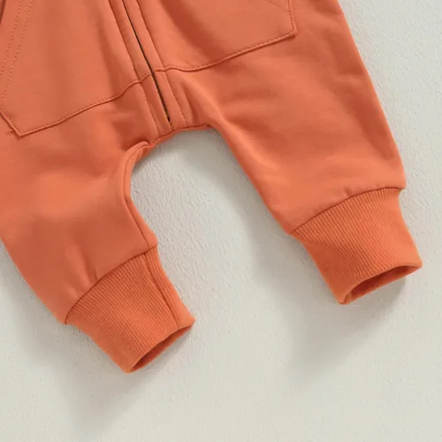 Vista 7 de Ropa de bebé recién nacido, con capucha, de manga larga, con cremallera, para otoño e invierno