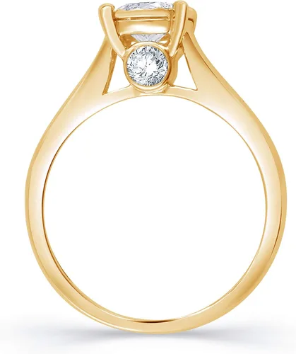 Vista 4 de La4ve Diamonds Anillo de compromiso de diamante de 100 quilates en oro macizo de 14 quilates I-J I2-I3 Anillo de compromiso de diamantes reales
