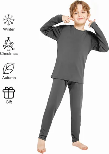 Vista 7 de Resinta 3 juegos de ropa interior térmica para niños, parte superior térmica suave y larga para niños