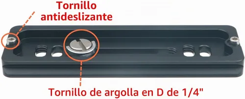 Vista 4 de PU-120 Placa QR universal de liberación rápida de 4.724 in con tornillo de anillo en D para trípode monopie bola cabeza DSLR cámara, compatible