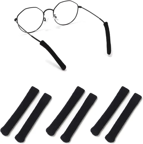 Vista 9 de Cojín de Oreja para Gafas de Tela de Algodón Tejido Suave Mejorado, Puntas de Patillas de Gafas Elásticas Antideslizantes Cómodas Retenedor