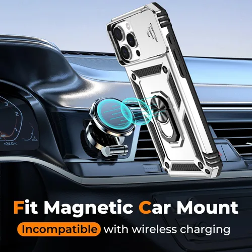 Vista 54 de Funda HakkTaoo para iPhone 13/iPhone 14 de 6.1 Pulgadas con Funda Deslizante para Cámara + Protector de Pantalla (2 Paquetes), Funda Protectora a