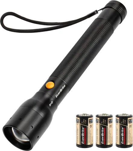 Vista 12 de EverBrite Mini linterna, luz de flash LED con zoom, 3 modos, 3 pilas AAA incluidas, linterna pequeña de mano para camping, emergencia, hogar - azul