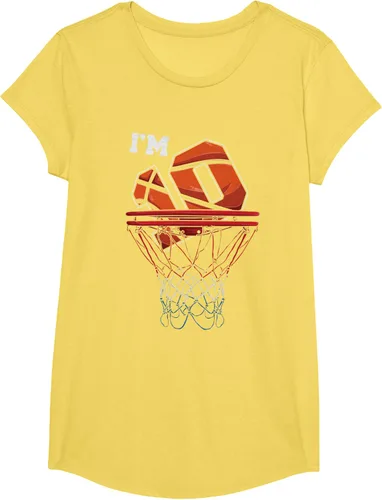 Vista 40 de Camiseta de regalo de cumpleaños con red de baloncesto de 10 años, Negro