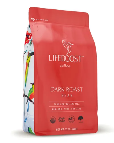 Vista 7 de Lifeboost Café de grano entero de tostado medio, café orgánico bajo en ácido, sin OMG, orgánico USDA, origen único, probado por terceros