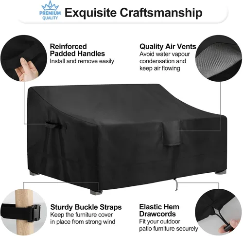 Vista 5 de OutdoorLines Funda Impermeable para Patio de Sofá de 3 Plazas para Exteriores - Fundas de Muebles de Patio Resistentes a los Rayos UV Resistentes a