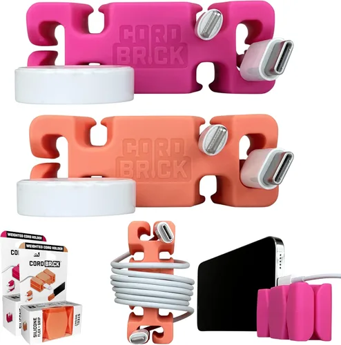 Vista 25 de CordBrick Rellenos para Calcetines para Adultos Gestión de Cables Soporte de Cable con Peso Envoltorio de Cable Soporte para Teléfono - Organizador