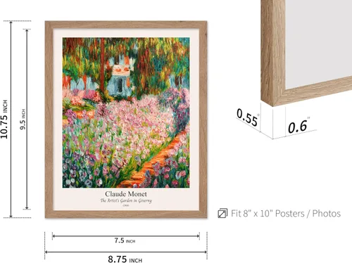 Vista 3 de Poster Master Póster vintage de Claude Monet, estampado retro del jardín del artista en Giverny, arte impresionista, arte floral, arte de pintura
